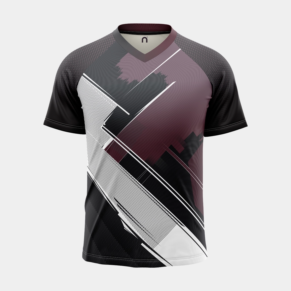 Mens V Neck Raglan Half Sleeve Jersey (Dot Knit 160 GSM, Grando (Standard Quality - Fast Turnaround), Standard (2-Pass Recommended), Half Sleeve, Black, 22)